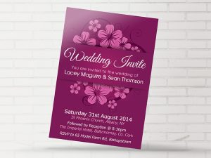 Ballymornay Purple Wedding Invitation