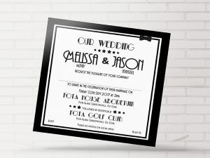 Black Stylish Wedding Invitation