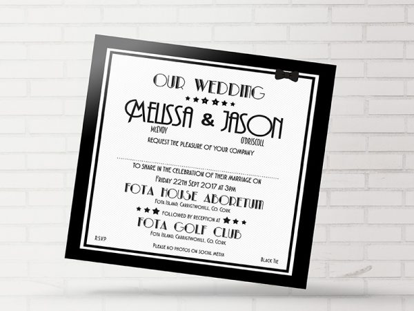 Black Stylish Wedding Invitation
