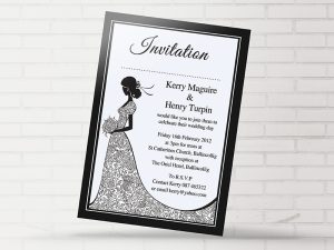 Simple Black & White Wedding Invitation