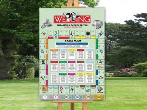 picture of a monopoly wedding table plan