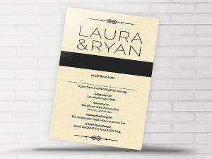 Simple Black & Ivory Wedding Invitation