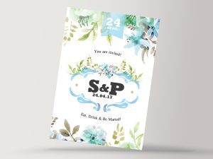 Water Floral Wedding Invitation