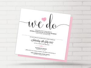 We Do Heart Wedding Invitation