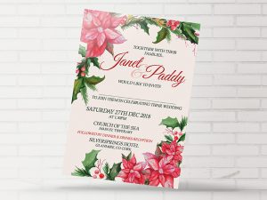 Xmas Floral Wedding Invitation