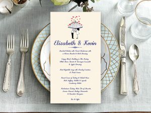Umbrella Couple Wedding Menu
