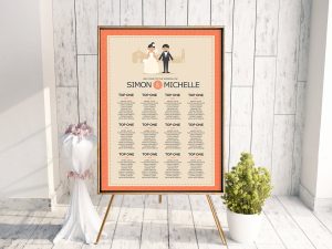 Classic Coral Couple Table Plan