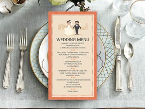 Classic Coral Couple Wedding Menu