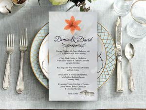 Landscape Champagne Wedding Menu