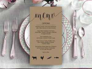 Shine Rustic Wedding Menu