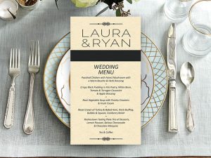 Simple Black & Ivory Wedding Menu
