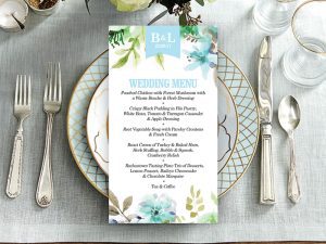 WaterFloral Wedding Menu