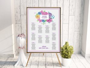 Watercolor Square Table Plan