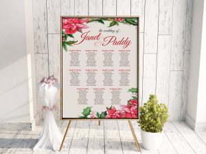 Xmas Floral Wedding Table Plan