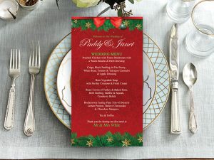 Xmas Wreath Red Wedding Menu