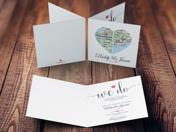 County Hearts Wedding Invites