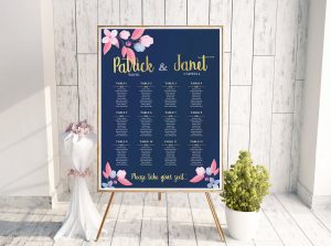 Louisiana Navy Pink Wedding Table Plan