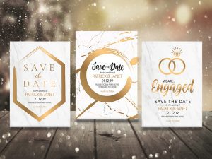 Pic of gold save the dates