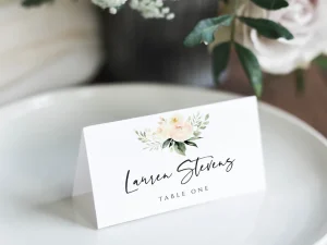 Picture of a floral place setting card