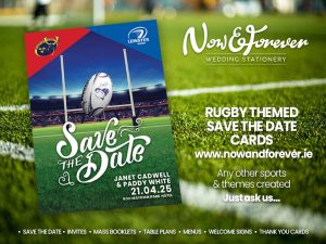 A picture of our Rugby Save The Date design